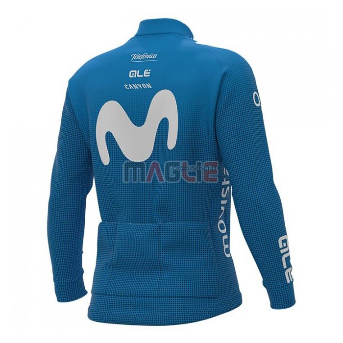 Maglia Movistar Manica Lunga 2020 Blu